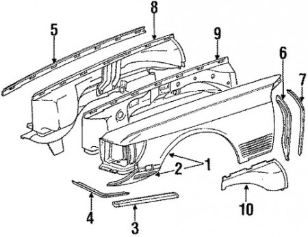 Innerskjerm  W107 (foran venstre)